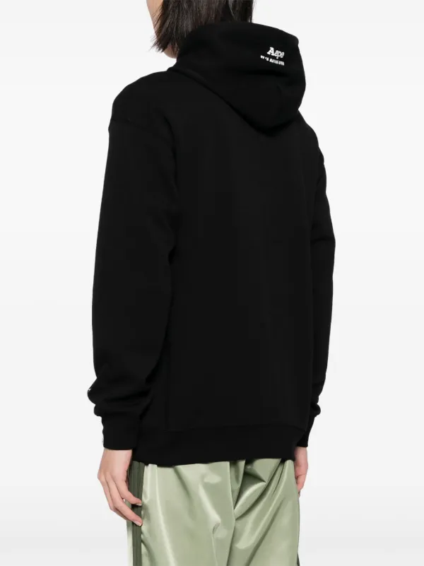 国内発送 A BATHING APE☆ロゴプリント フーディ ブラック アベイシングエイプ A BATHING APE ジップ パーカー サル顔