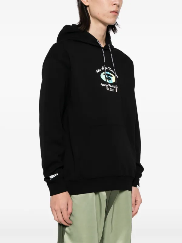 国内発送 A BATHING APE☆ロゴプリント フーディ ブラック A BATHING APE - Tommy x AAPE Flag Logo Hoodie ブラック Lの