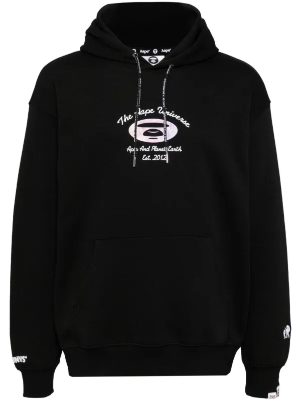 AAPE ブラックパーカー フード付き AAPE BY *A BATHING APE® ロゴ パーカー | ブラック | FARFETCH JP