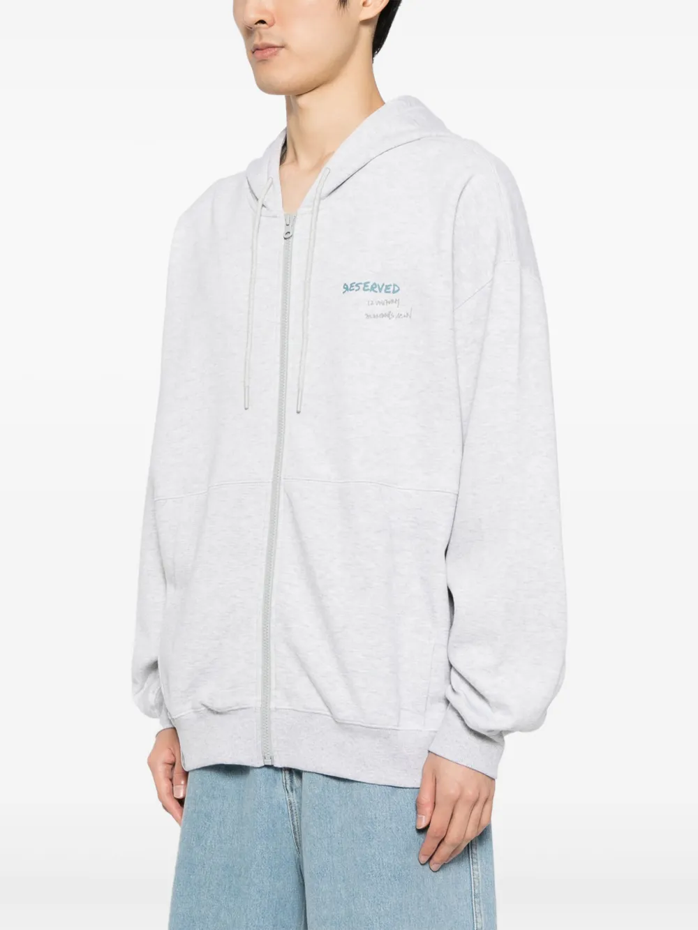 izzue Hoodie met borduurwerk en rits Grijs
