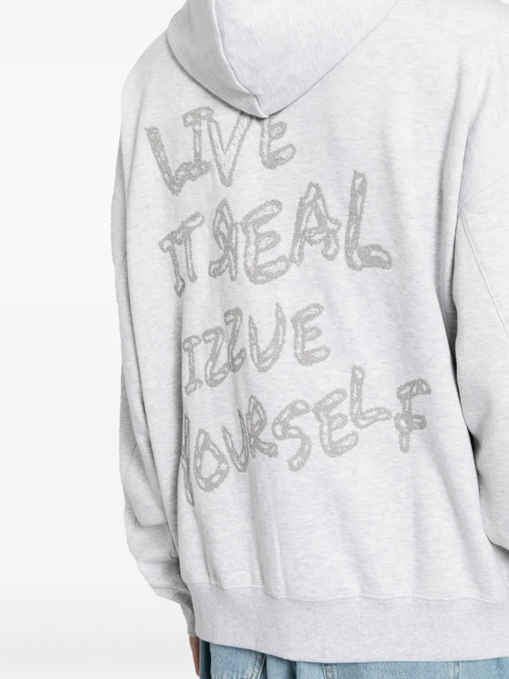 izzue Hoodie met borduurwerk en rits Grijs