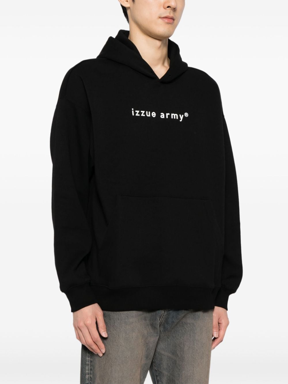 Shop Izzue Logo-printed Hoodie In Black