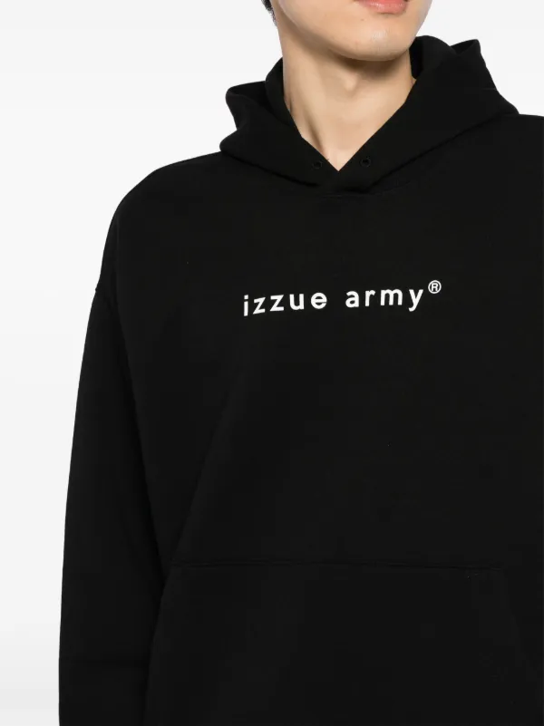 【関税込み】izzue ブラック Slogan ニットフーディ Izzue logo-print Hoodie | Black | FARFETCH JO