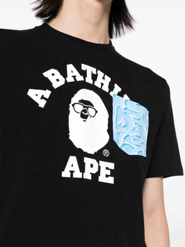 A BATHING APE® Logo Print T-shirt Black FARFETCH PH