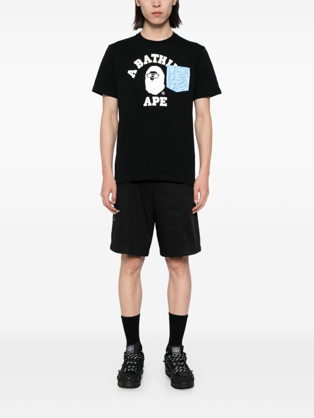 A BATHING APE® T-shirt met logoprint - Zwart