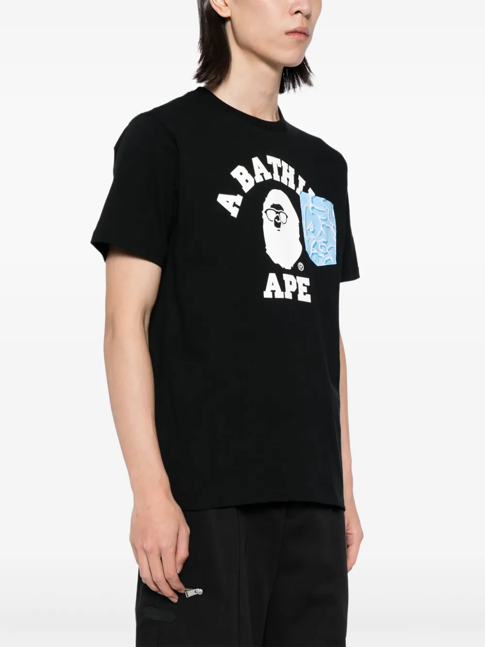 A BATHING APE T-shirt met logoprint Zwart