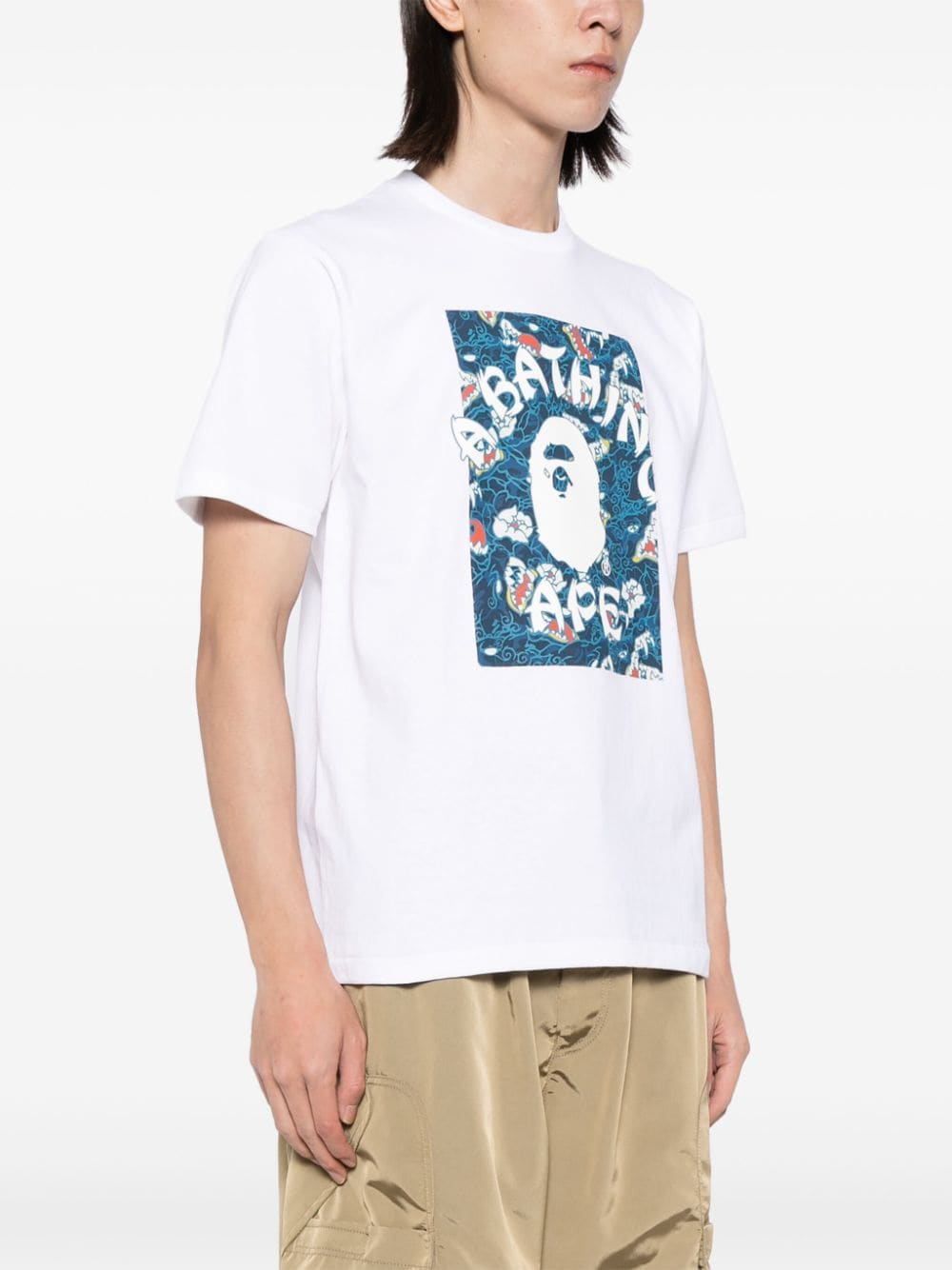 Shop A Bathing Ape Japanese Tattoo Camo On College Tee In White