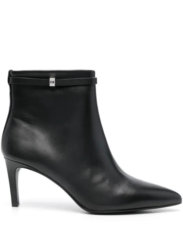 Calvin Klein 75mm Leather stiletto heel Boots Black FARFETCH