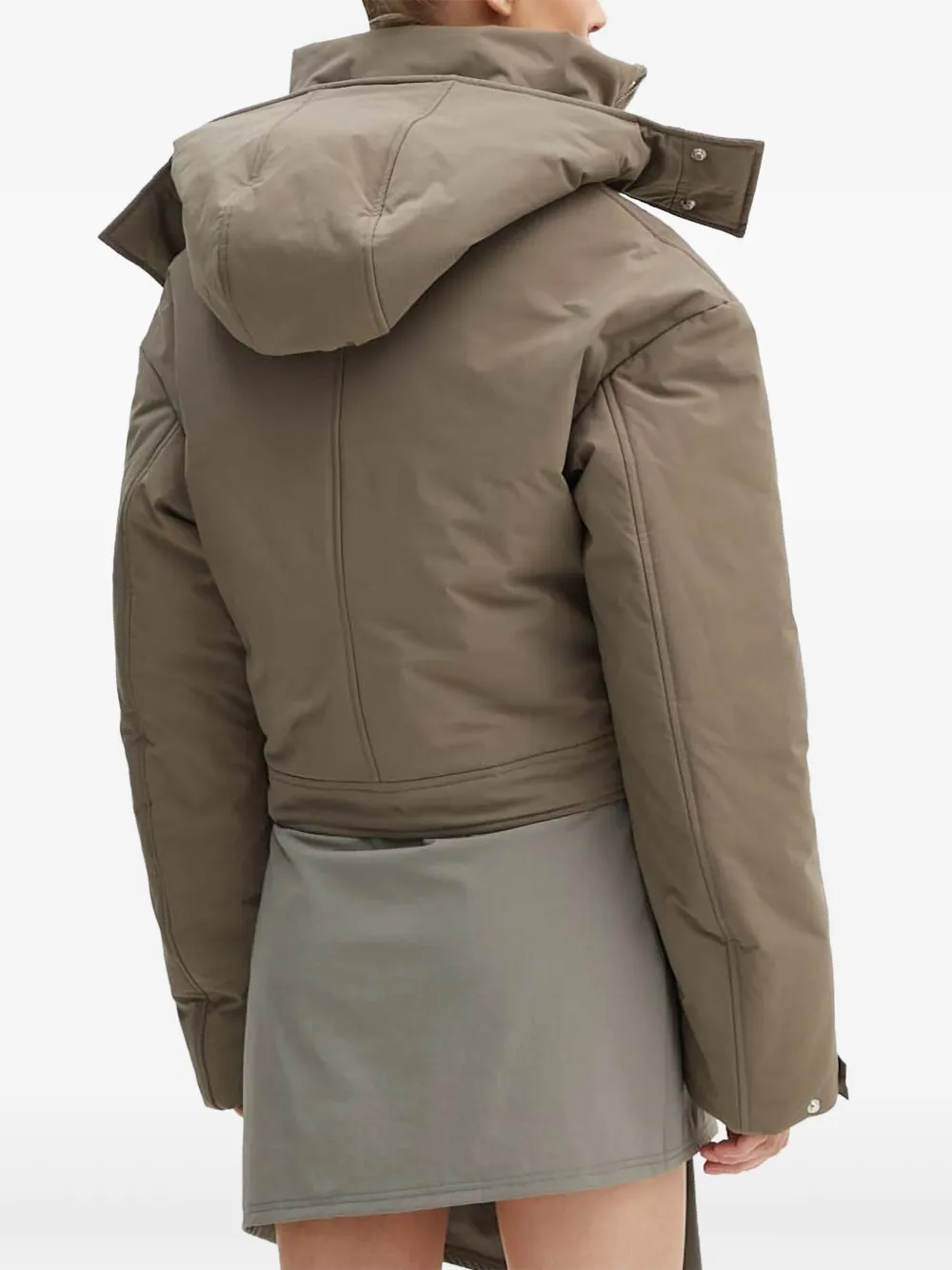 Heliot Emil Hooded Puffer Jacket In Brown