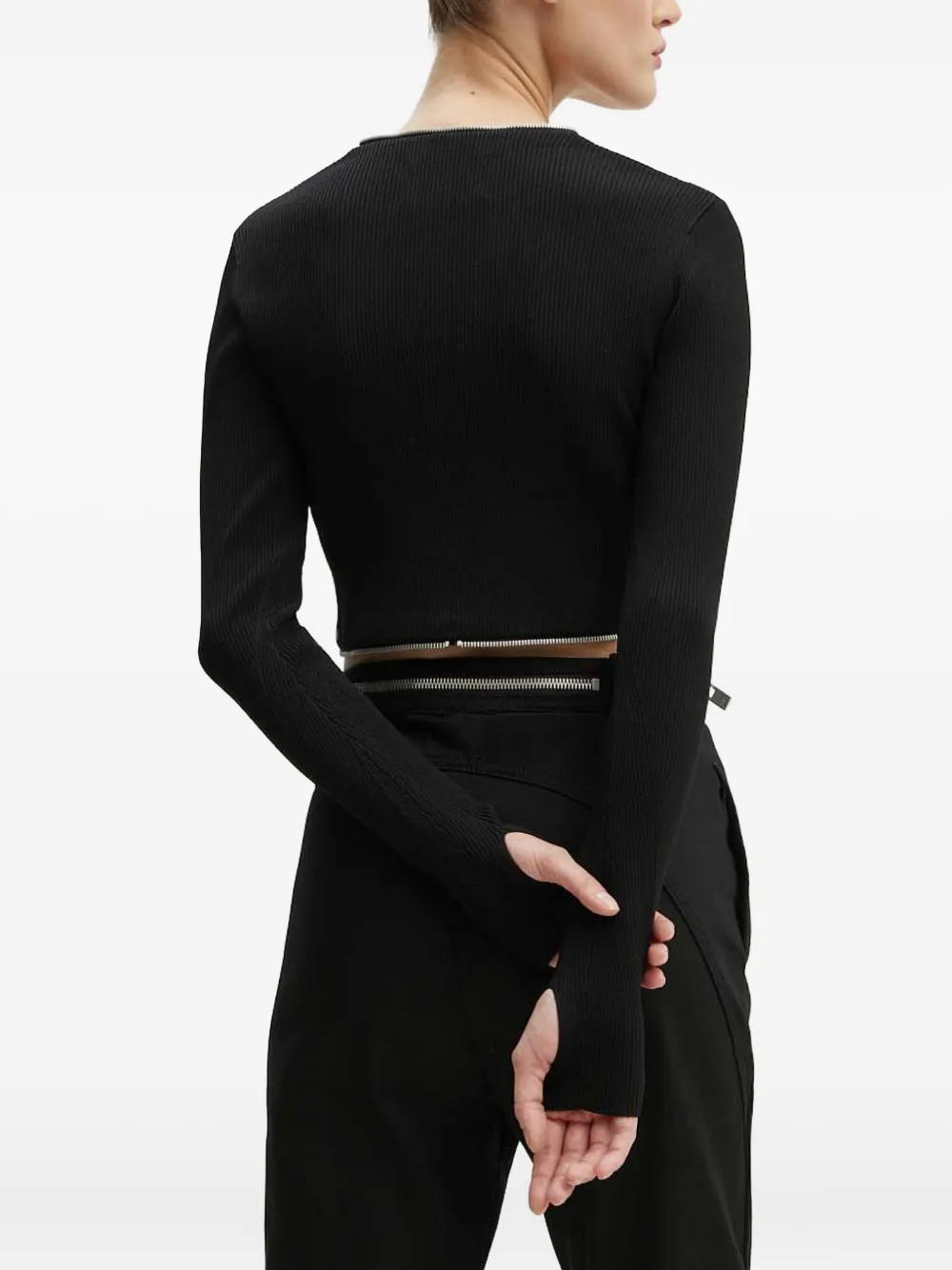 Heliot Emil Zip-fastening Knitted Top In Black