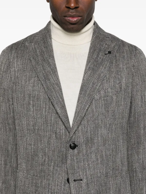 TAGLIATORE テーラードジャケット ブローチ付き Tagliatore ブローチディテール ジャケット | ブラウン