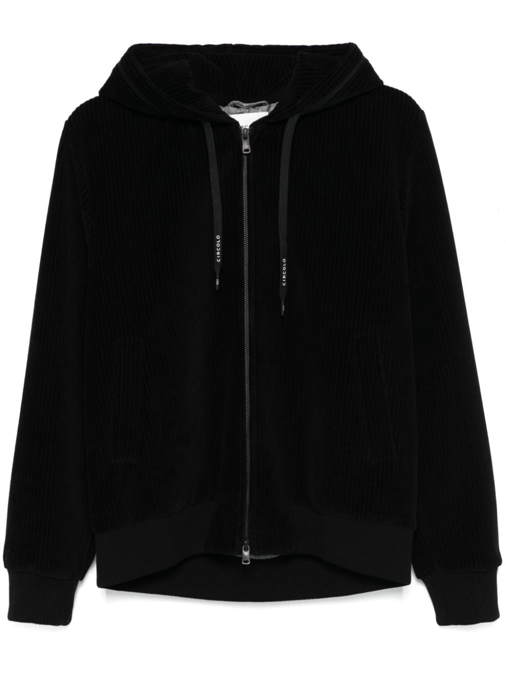 Shop Circolo 1901 Corduroy Hoodie In Black