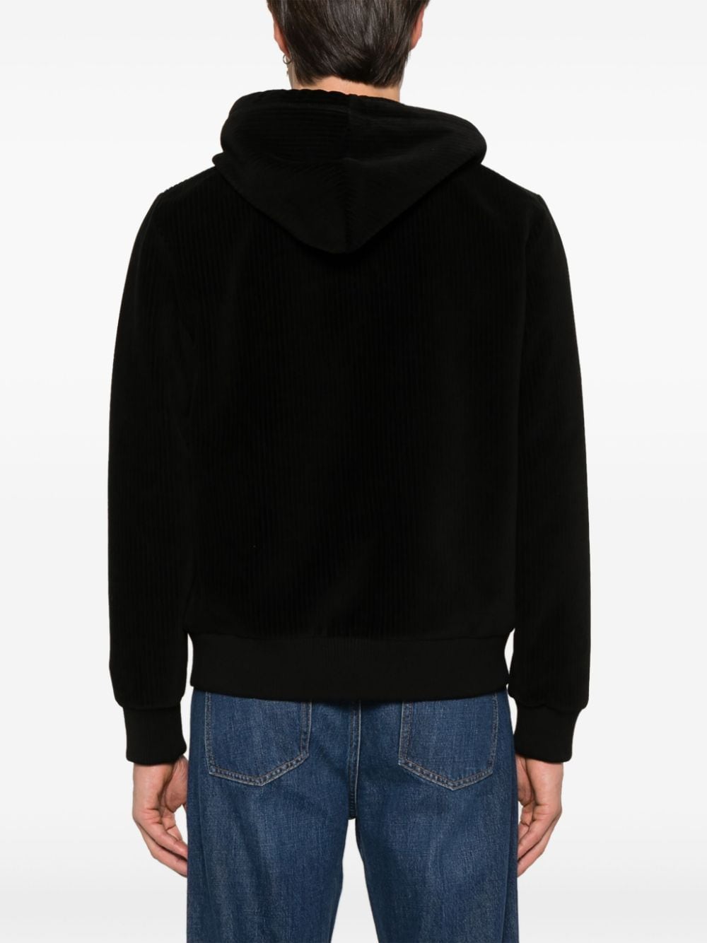 Shop Circolo 1901 Corduroy Hoodie In Black