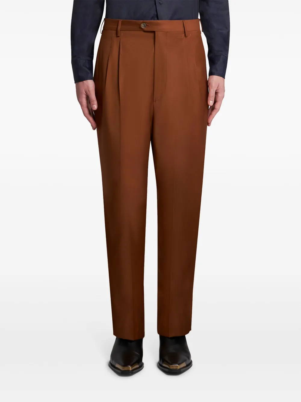 ETRO Straight plooibroek Bruin