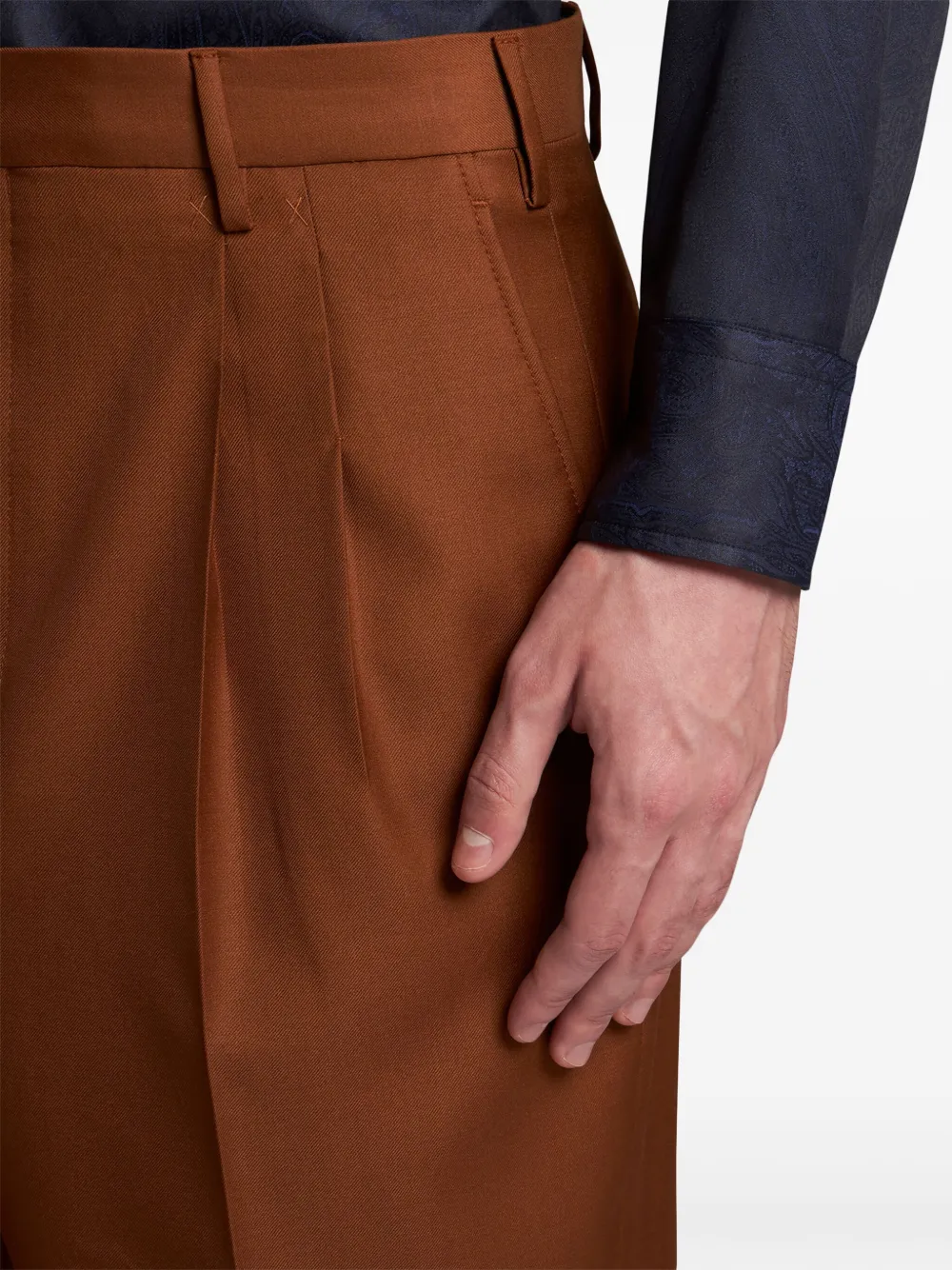 ETRO Straight plooibroek Bruin