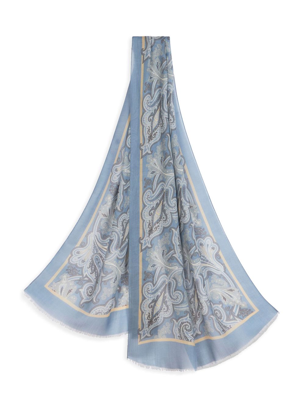 ETRO paisley-print cashmere scarf - Blue