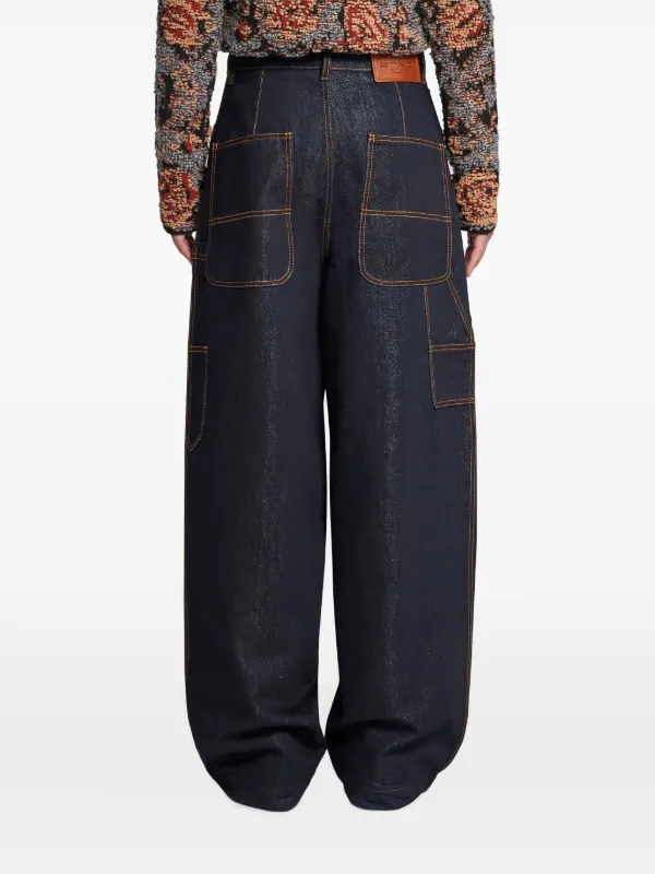 デニム・ジーパン ETRO JEANS WIDE LEG ETRO wide-leg high-rise Jeans | Blue | FARFETCH