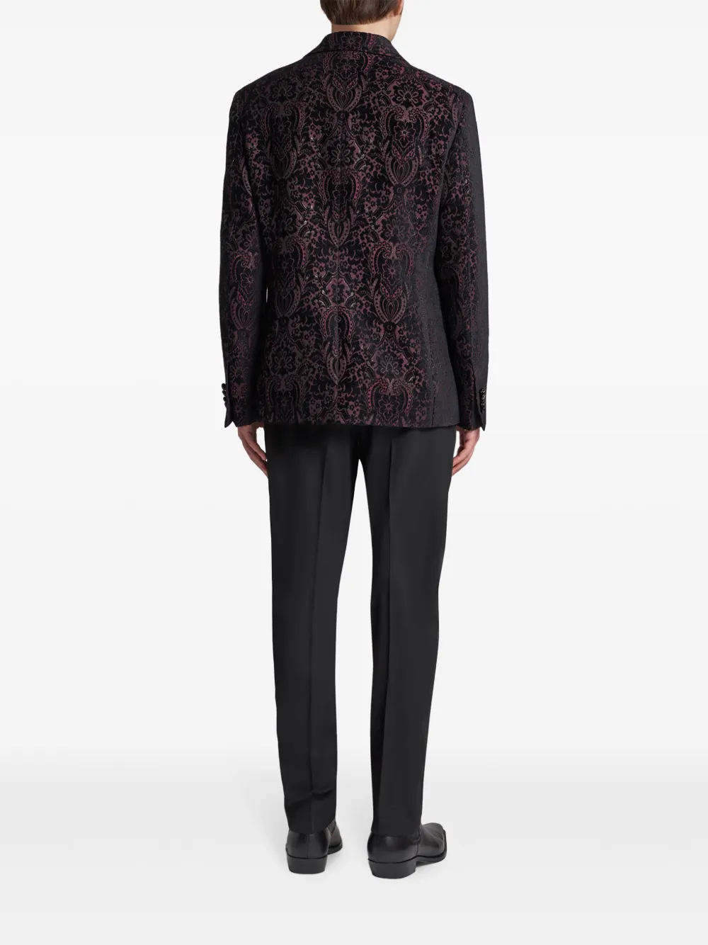 Etro , Velvet Jacquard Blazer, Man, Black, Size 58 In Black