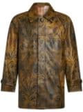 ETRO printed leather jacket - Brown