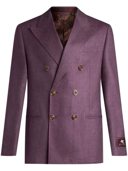 Blazer en cachemire à boutonnière croisée - ETRO - Modalova