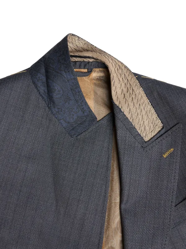 ETRO double-breasted Wool Blazer | Blue | FARFETCH BH