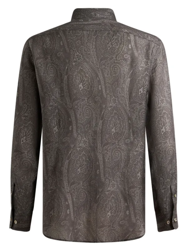 Tシャツ・カットソー ETRO SS24 PAISLEY PATTERN SHIRT (MRNE0003_99TTE14S9091) ETRO paisley-print cotton-blend Shirt | Blue | FARFETCH