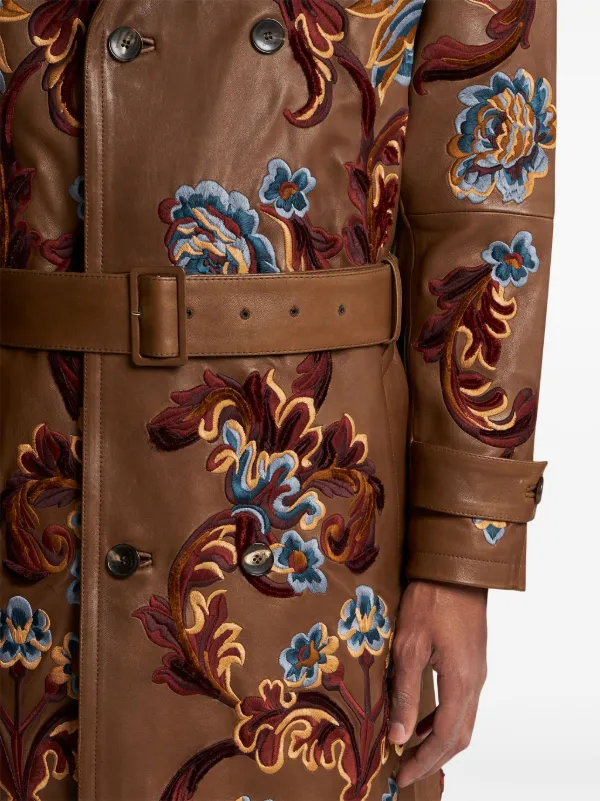 【送料&関税込】Etro Floral Embroidery Coat ETRO floral-embroidery Coat | Brown | FARFETCH JO