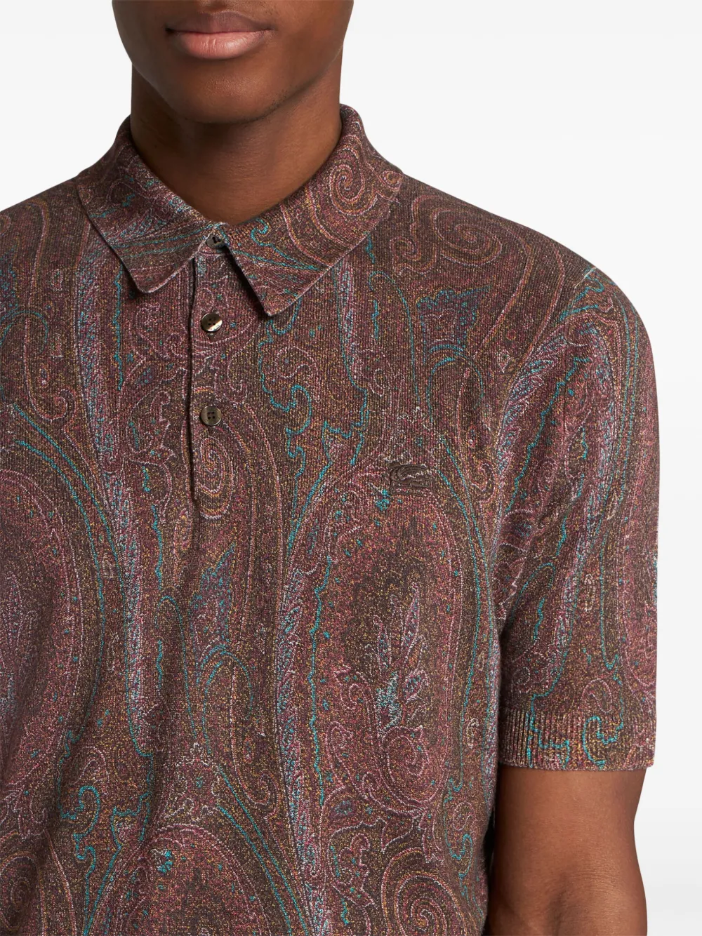 ETRO Poloshirt met paisley-print Rood