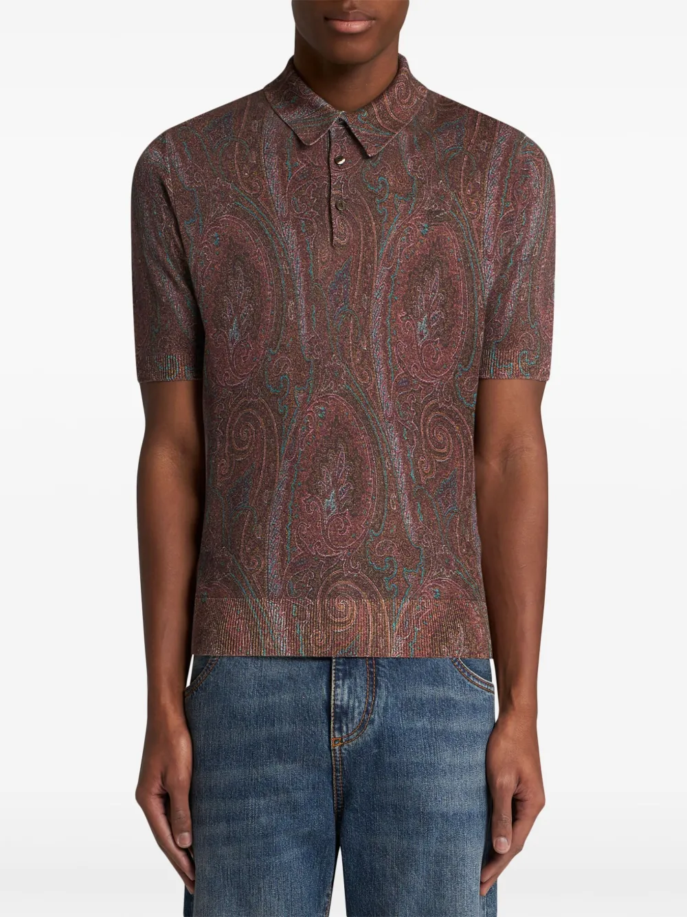 ETRO Poloshirt met paisley-print Rood