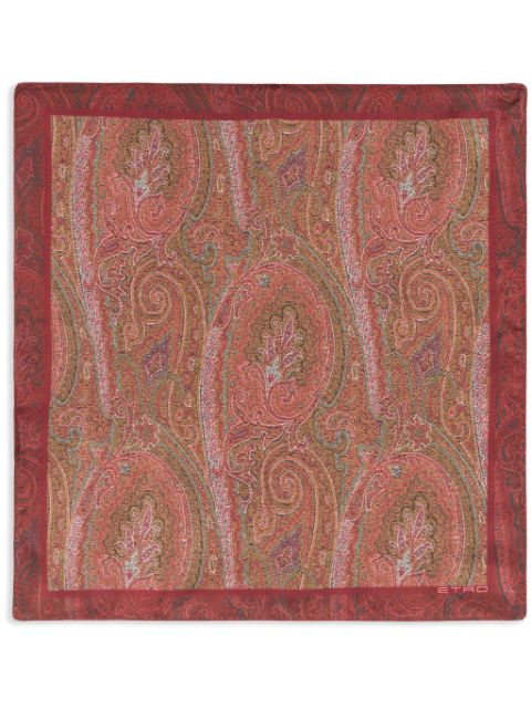 ETRO paisley-logo-print silk scarf 