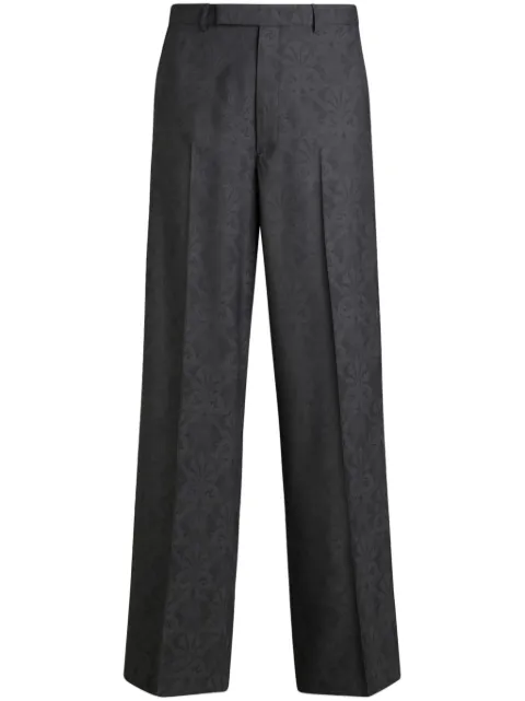 ETRO jacquard pleated straight-leg trousers