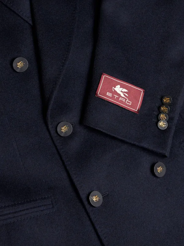 ETRO カシミア ダブルジャケット | ブルー | FARFETCH JP