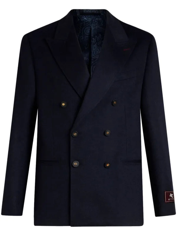 【関税込み】ETRO Double-breasted blazer Double-breasted velvet blazer in black - Etro | Mytheresa