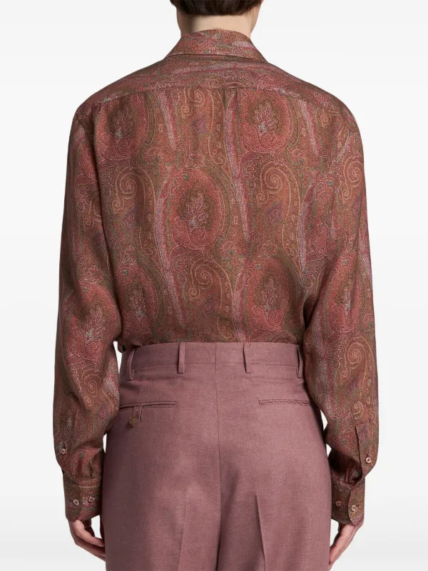 ETRO ペイズリー シルクシャツ | レッド | FARFETCH JP