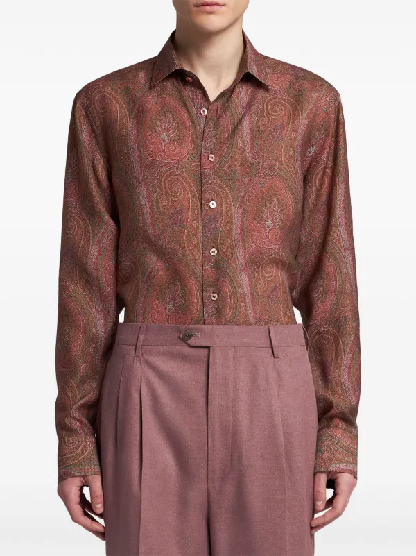 ETRO ヘイスリ フリント フリツ シャツ トレス 【関税込】 ETRO ペイズリー Tシャツ | ブルー | FARFETCH JP