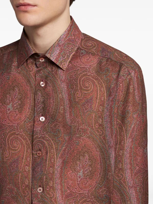 ETRO ペイズリー シャツ | レッド | FARFETCH JP