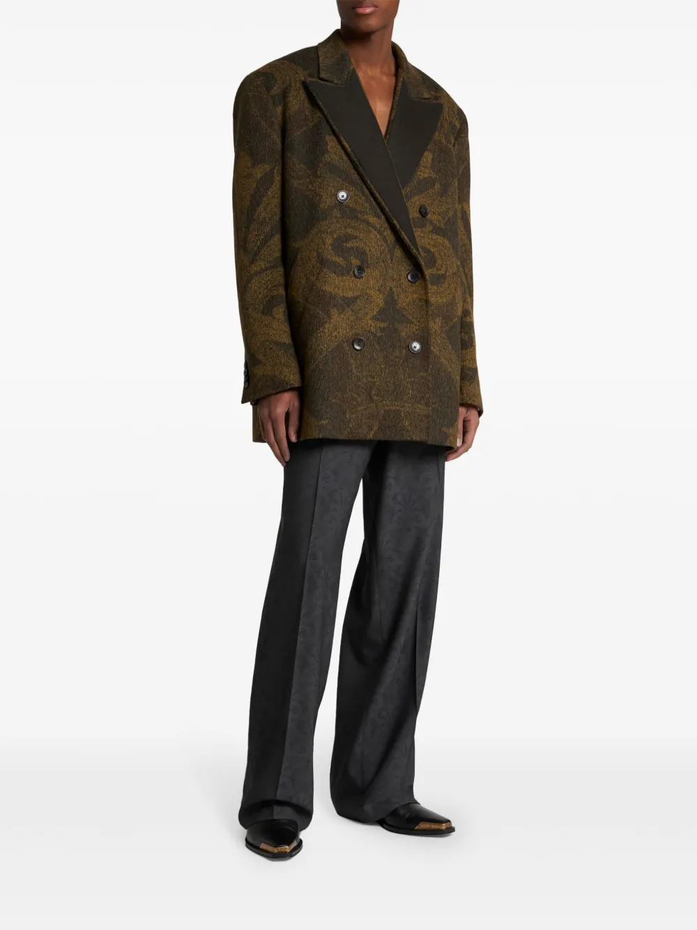 ETRO Wollen blazer met jacquard - Groen