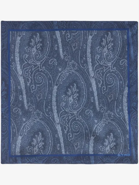 ETRO paisley-logo-print silk scarf