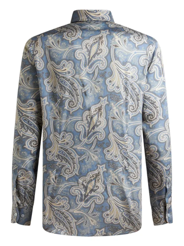 エトロ　コットンポプリンペイズリーシャツ　41SIZE ETRO ペイズリー シャツ | ブルー | FARFETCH JP