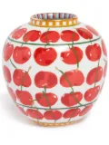 La DoubleJ cherry-print vase - White