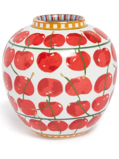 La DoubleJ cherry-print vase