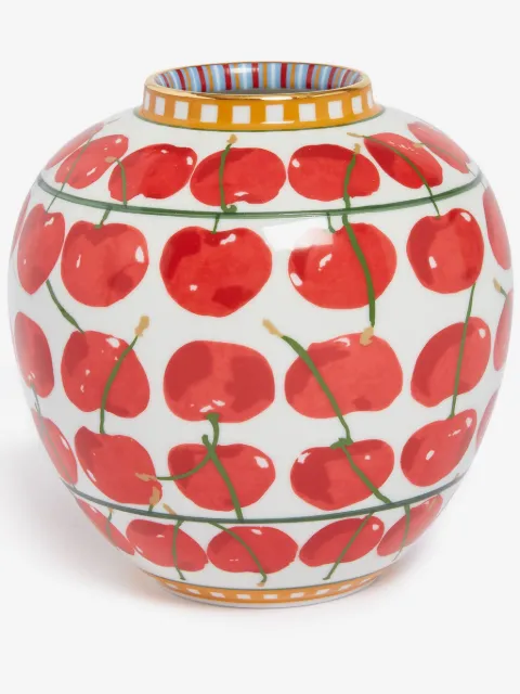 La DoubleJ cherry-print vase