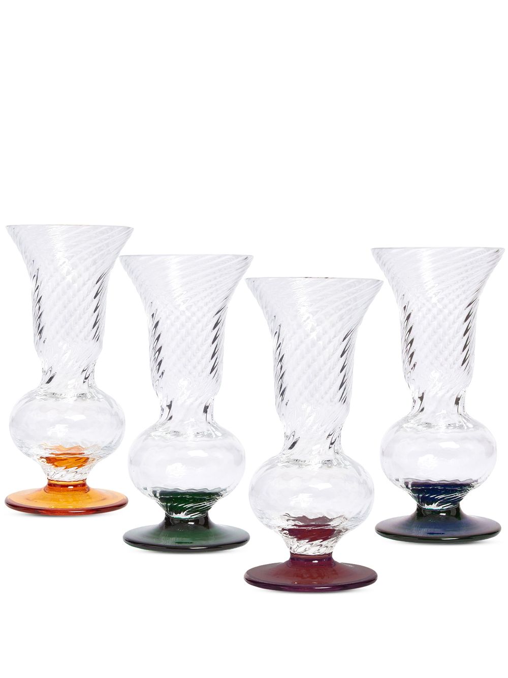 LA DOUBLEJ FACETED FLUTES (SET OF FOUR) 