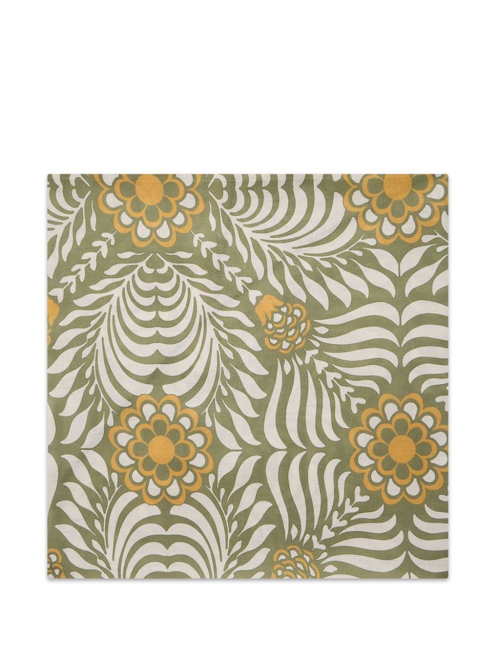 Shop La Doublej Tudor-print Linen Tablecloth In Green