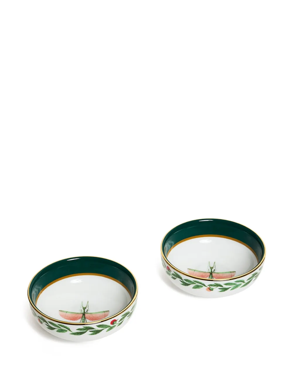 La Doublej Snack Bowl Set Of 2 Wildbird Blu In White