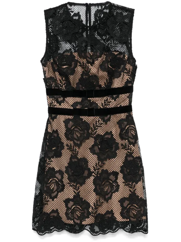 【送料&関税込】self-portrait Bow Lace Mini Dress Self-Portrait bow-detail Lace Mini Dress | Black | FARFETCH CA