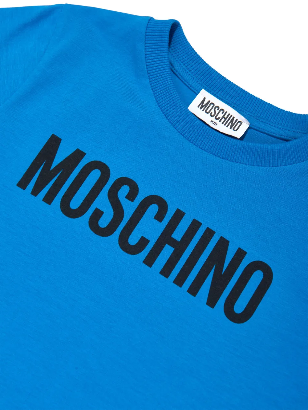 Moschino Kids T-shirt met logoprint Blauw