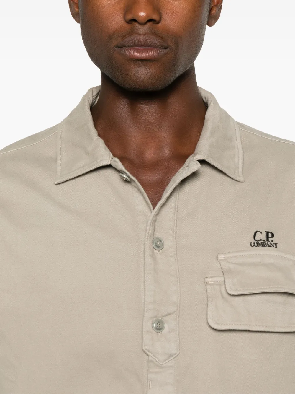 C.P. Company Overhemd met geborduurd logo Grijs
