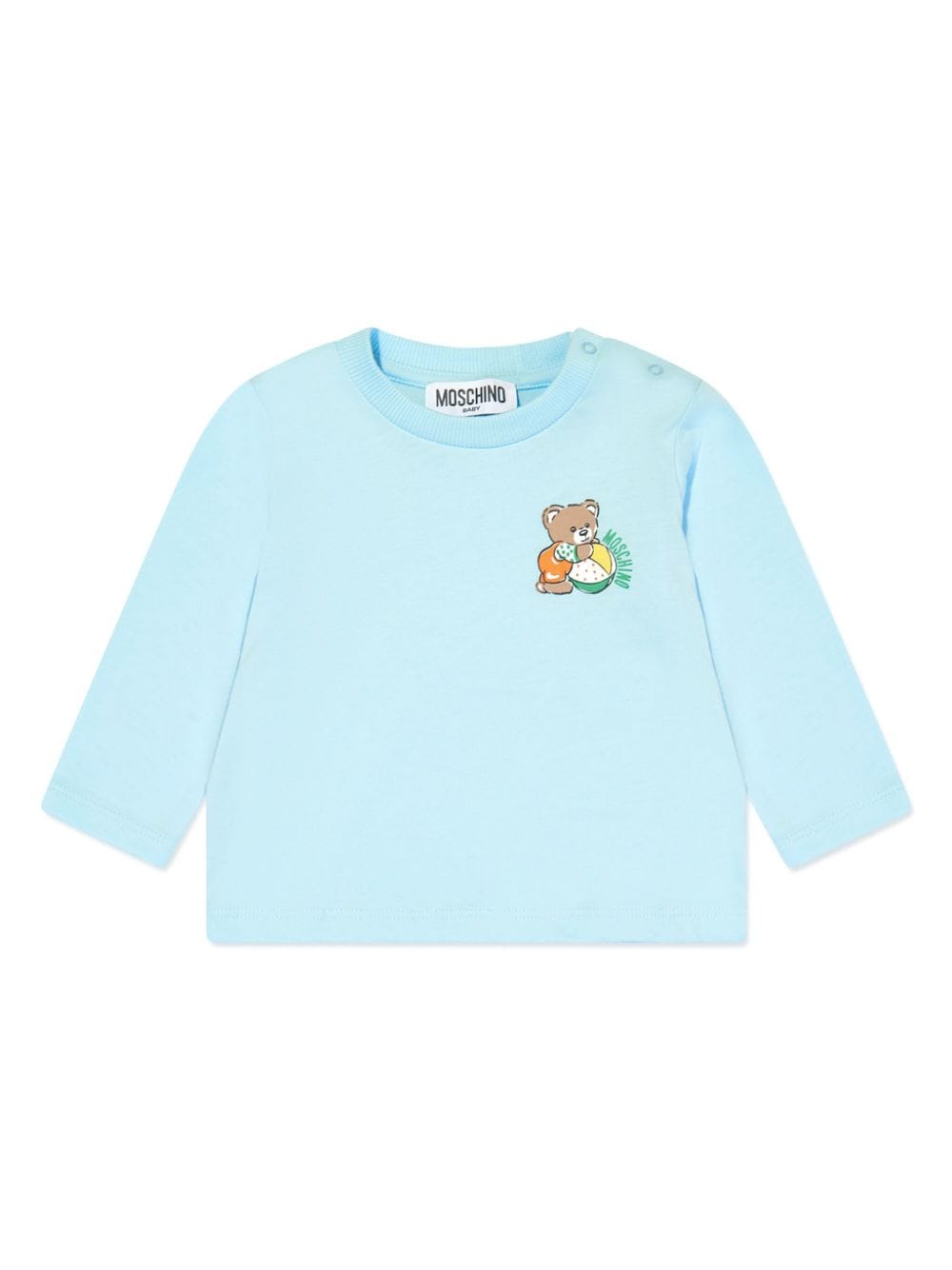 Moschino Kids Leo Teddy-print T-shirt - Blu