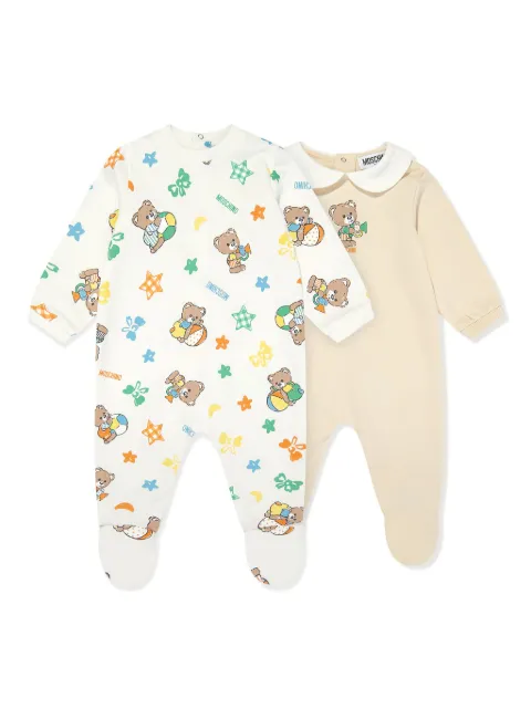 Moschino Kids teddy bear motif babygrow set